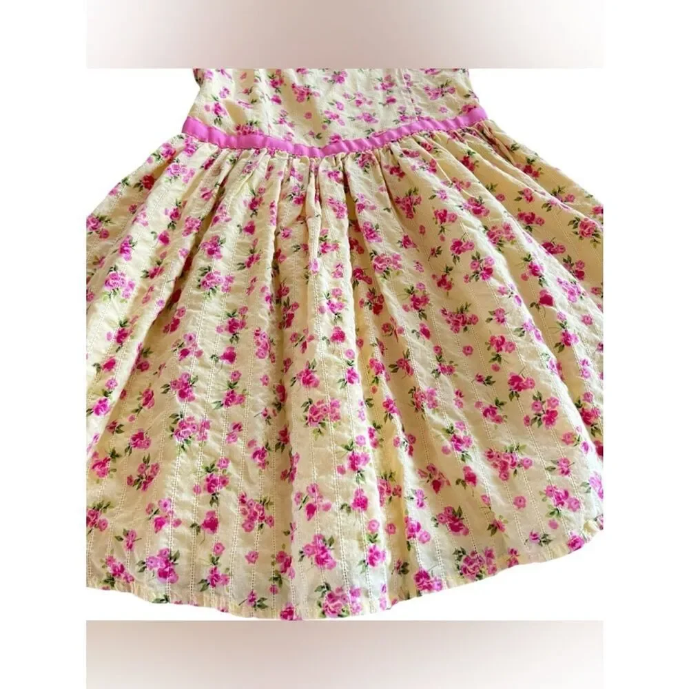 Zunie Girl Yellow Floral Ruffle Dress
